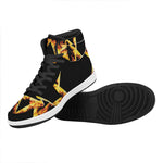 Flaming Star of David Print High Top Leather Sneakers