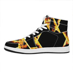 Flaming Star of David Print High Top Leather Sneakers