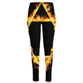 Flaming Star of David Print High-Waisted Pocket Leggings