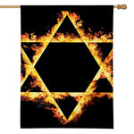 Flaming Star of David Print House Flag