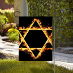 Flaming Star of David Print House Flag