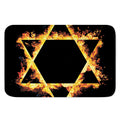 Flaming Star of David Print Indoor Door Mat