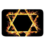 Flaming Star of David Print Indoor Door Mat