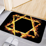 Flaming Star of David Print Indoor Door Mat