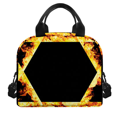 Flaming Star of David Print Insulated Lunch Bag