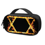 Flaming Star of David Print Insulin Cooler Travel Case