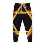 Flaming Star of David Print Jogger Pants