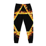 Flaming Star of David Print Jogger Pants