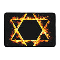 Flaming Star of David Print Kitchen Mat