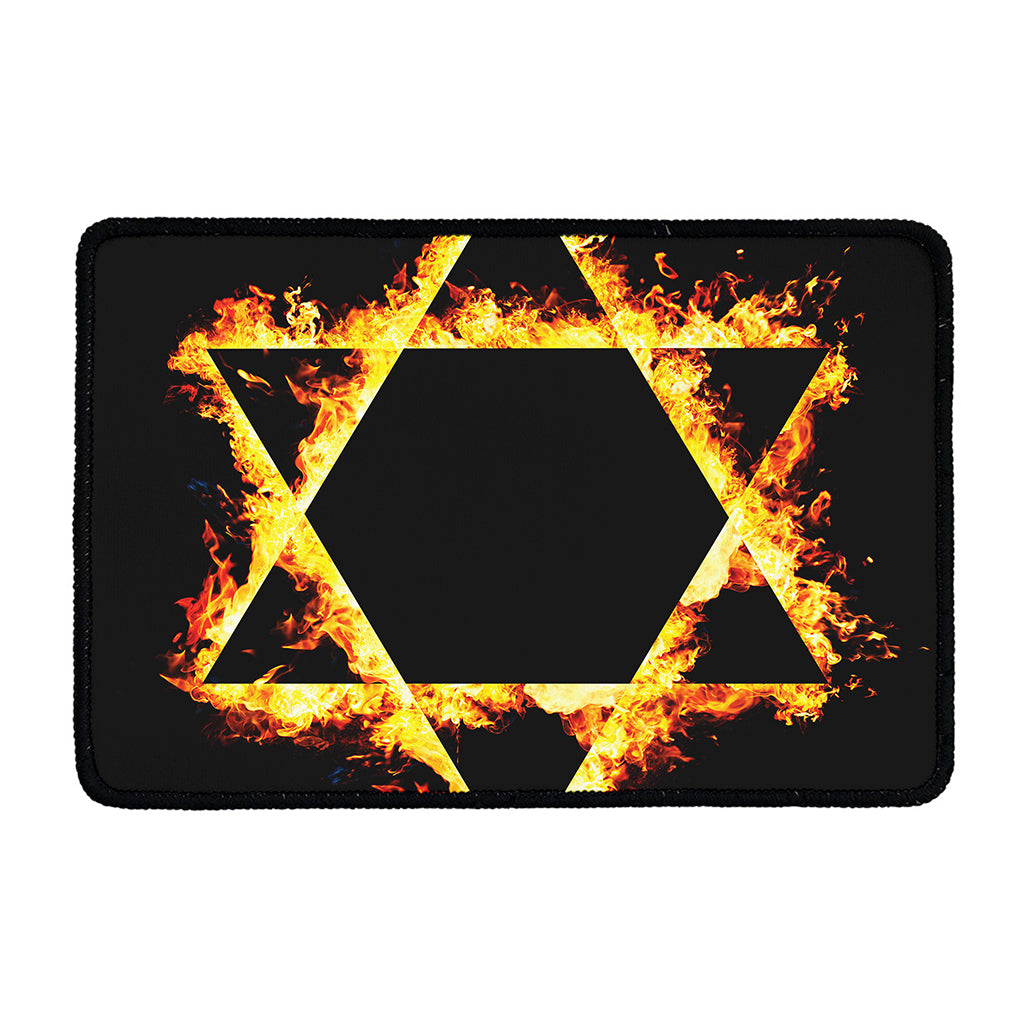Flaming Star of David Print Kitchen Mat