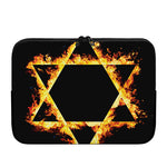 Flaming Star of David Print Laptop Sleeve