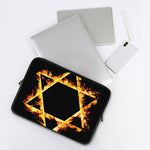Flaming Star of David Print Laptop Sleeve