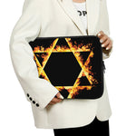 Flaming Star of David Print Laptop Sleeve