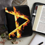 Flaming Star of David Print Leather Bible Cover