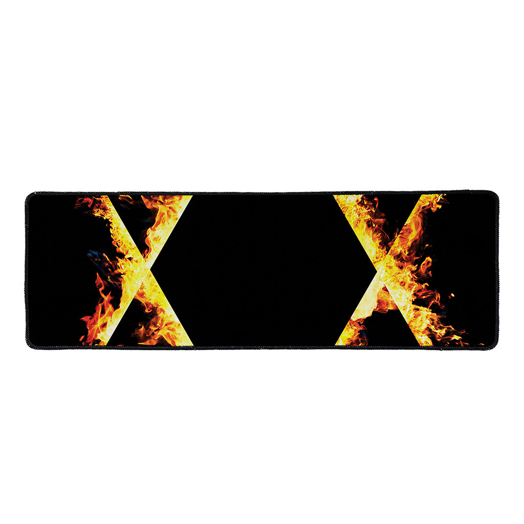 Flaming Star of David Print Long Kitchen Mat