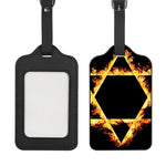 Flaming Star of David Print Luggage Tag