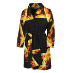 Flaming Star of David Print Men's Bathrobe