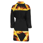 Flaming Star of David Print Men's Bathrobe
