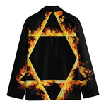 Flaming Star of David Print Men's Blazer