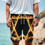 Flaming Star of David Print Men's Cargo Shorts