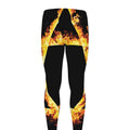 Flaming Star of David Print Men's Leggings