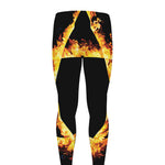 Flaming Star of David Print Men's leggings