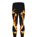 Flaming Star of David Print Men's leggings