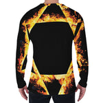 Flaming Star of David Print Men's Long Sleeve T-Shirt
