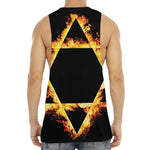 Flaming Star of David Print Men's Muscle Tank Top