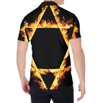 Flaming Star of David Print Men's Shirt