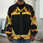 Flaming Star of David Print Men's Shirt Jacket