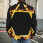 Flaming Star of David Print Men's Shirt Jacket