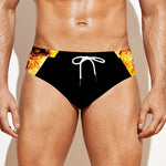 Flaming Star of David Print Men's Swim Briefs