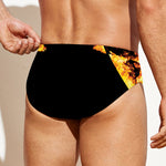 Flaming Star of David Print Men's Swim Briefs