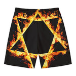 Flaming Star of David Print Men's Swim Trunks