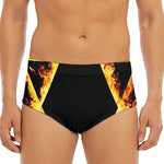 Flaming Star of David Print Men's Triangle Swim Briefs