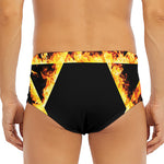 Flaming Star of David Print Men's Triangle Swim Briefs