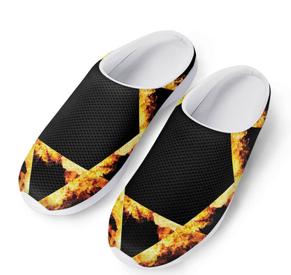 Flaming Star of David Print Mesh Casual Shoes