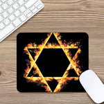Flaming Star of David Print Mouse Pad