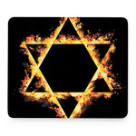 Flaming Star of David Print Mouse Pad