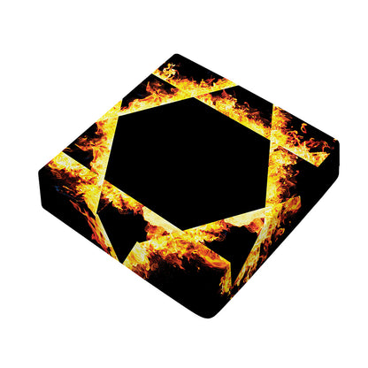 Flaming Star of David Print Outdoor Seat Cushion Cover