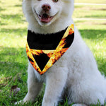 Flaming Star of David Print Over The Collar Dog Bandana