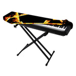Flaming Star of David Print Piano Keyboard Cover