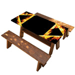 Flaming Star of David Print Picnic Table Cover