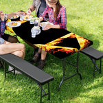 Flaming Star of David Print Picnic Table Cover