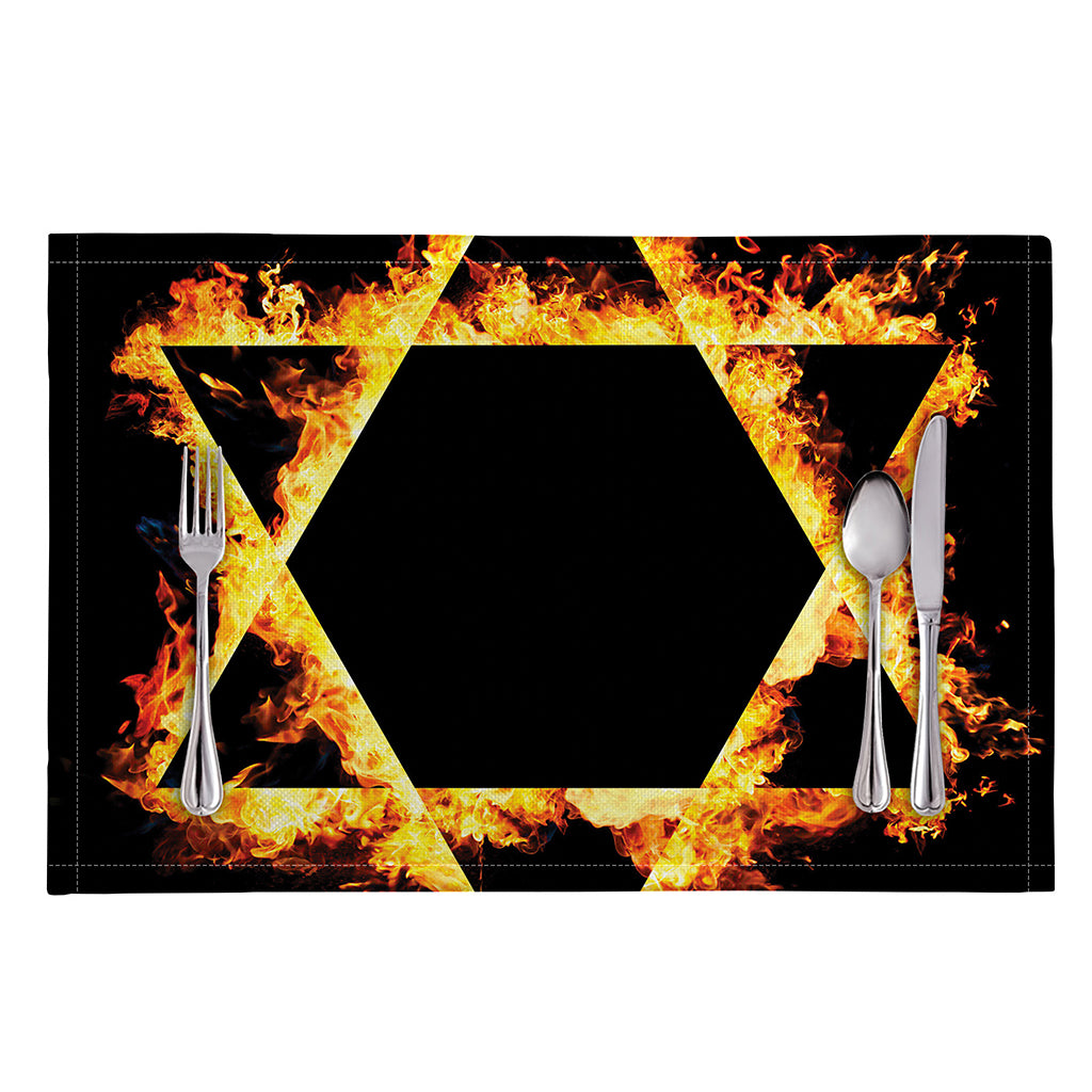 Flaming Star of David Print Placemat