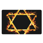 Flaming Star of David Print Polyester Doormat
