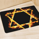 Flaming Star of David Print Polyester Doormat