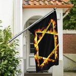 Flaming Star of David Print Polyester Flag