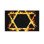 Flaming Star of David Print Polyester Flag